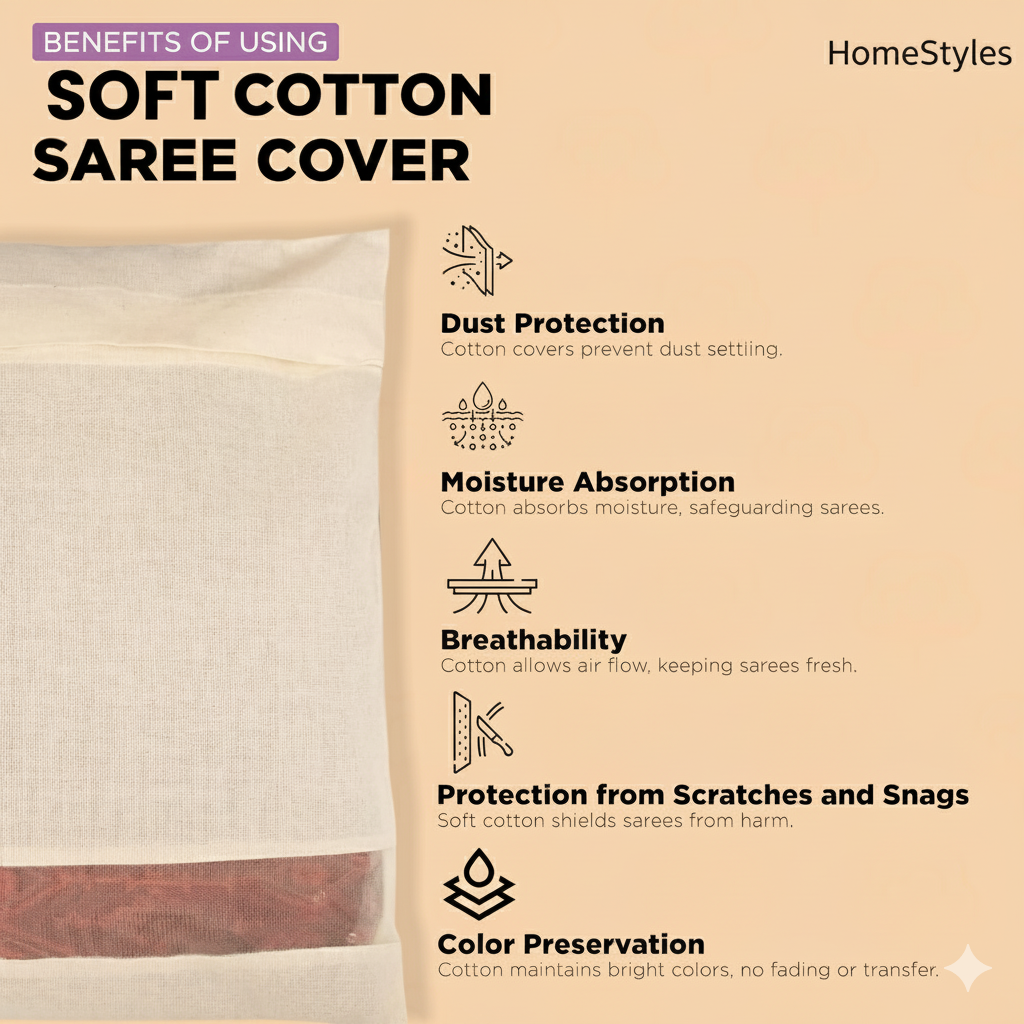 Premium Cotton Sarees Cover With Zip